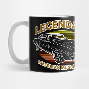 Legendary American Muscle Car vintage art with sunset Mug